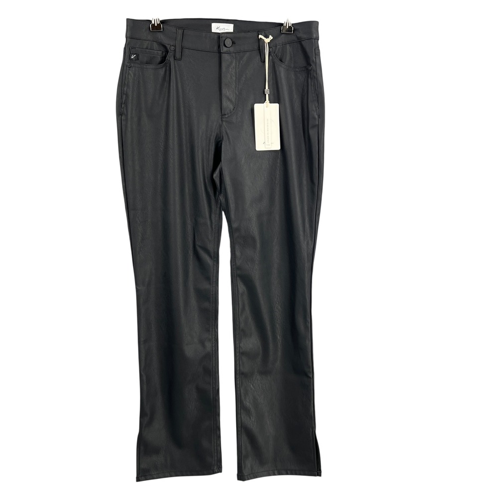 KanCan Petite Faux Leather Bootcut Pants Size 9/28‎ Black Mid Rise Y2K Style New